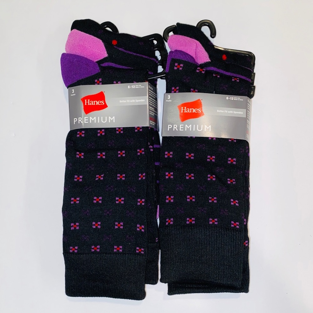 Hanes Premium Men's 6 Pairs Crew Socks 6-12